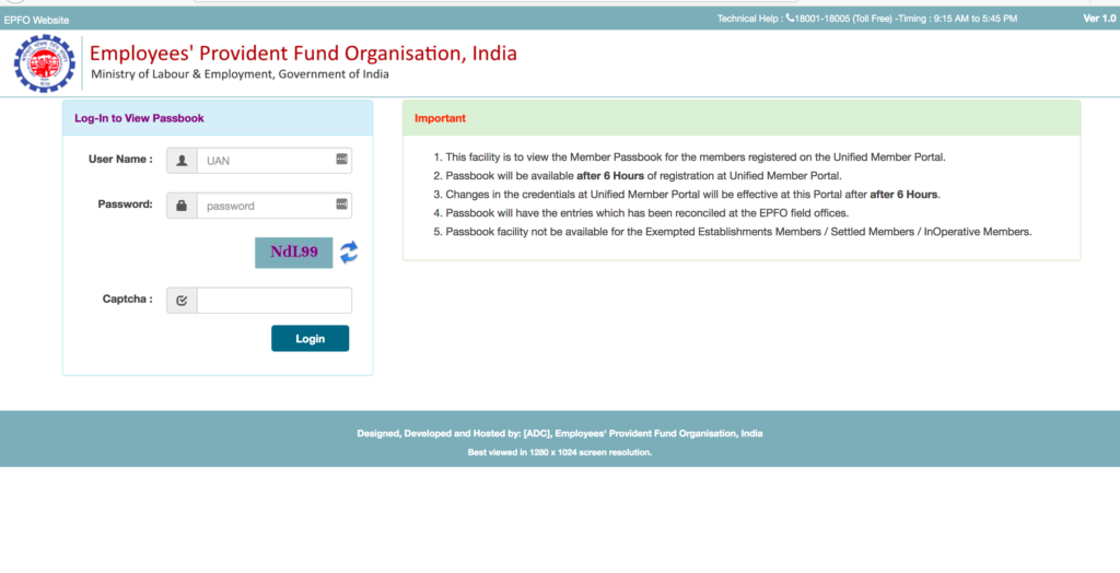 epfo login